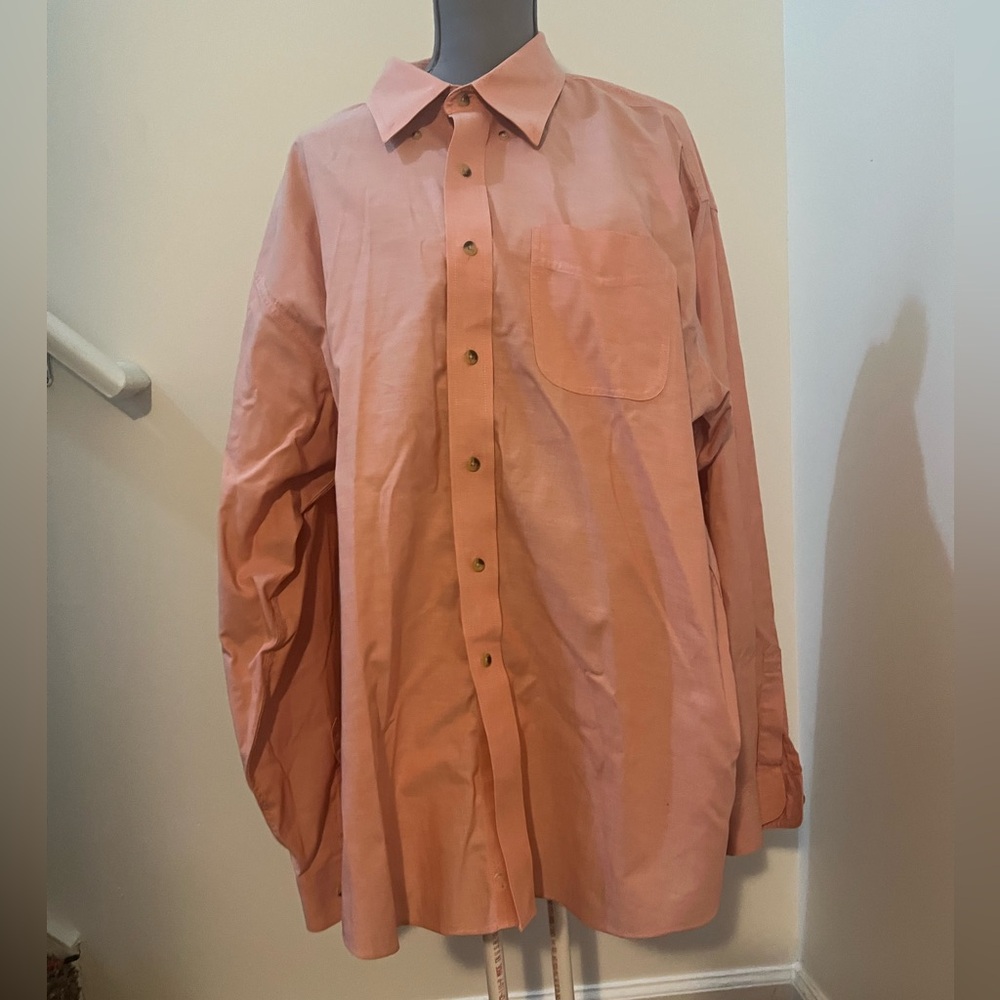 Men's Coral Button-Up Shirt